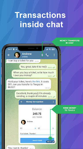 Teegra Messenger Crypto Wallet screenshot 1