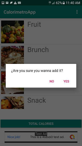 Calorimetro app screenshot 1