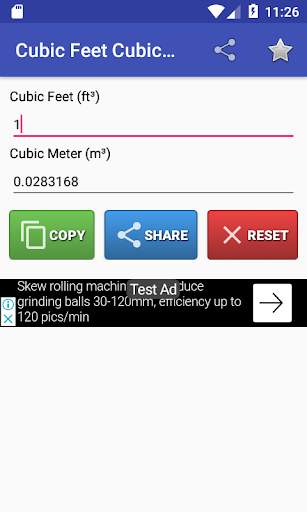 Cubic Feet Cubic Meter Converter screenshot 2
