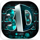 Tastiera 3D a luce blu icon