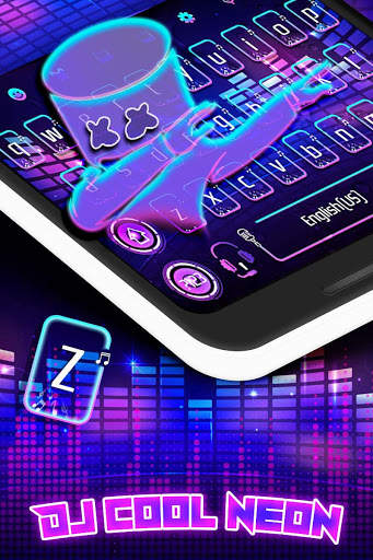 DJ Cool Neon Keyboard Theme screenshot 2