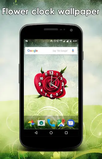 Flower clock live wallpaper screenshot 1