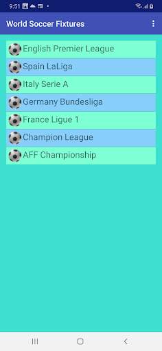 World Soccer Fixtures screenshot 1