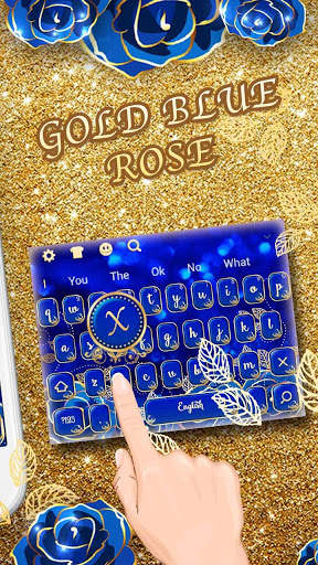 Gold Blue Rose Keyboard screenshot 2