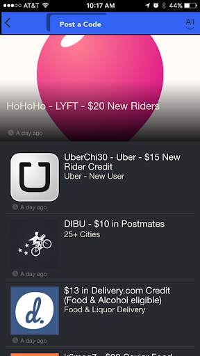 Post a Code Promo Code Sharing screenshot 1
