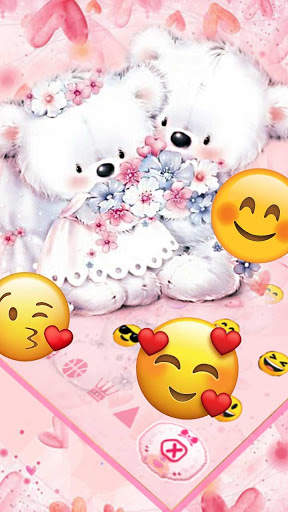 Cute Pink Teddy Couple Keyboard screenshot 3