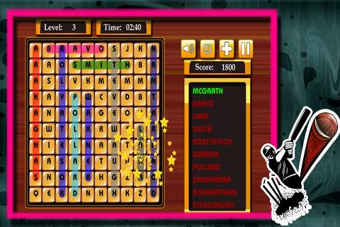 Word Search : Cricket Players screenshot 4
