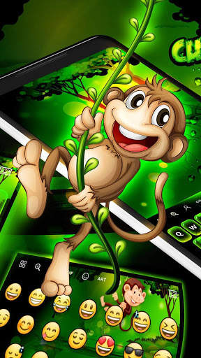 Cuteness Monkey - Keyboard Theme 2 تصوير الشاشة