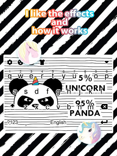 Panda Unicorn Keyboard Theme for Girls screenshot 3