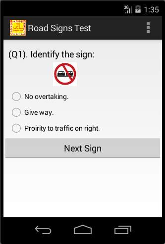 Road And Traffic Signs Test screenshot 1