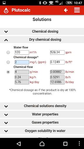 Plutocalc Water and Wastewater screenshot 5