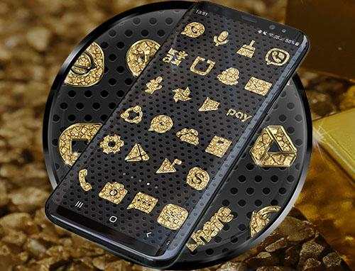 Launcher Theme Gold - Rocks Icon Pack Wallpaper screenshot 6