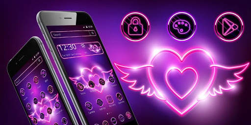 Valentine Day Neon Heart Theme screenshot 4