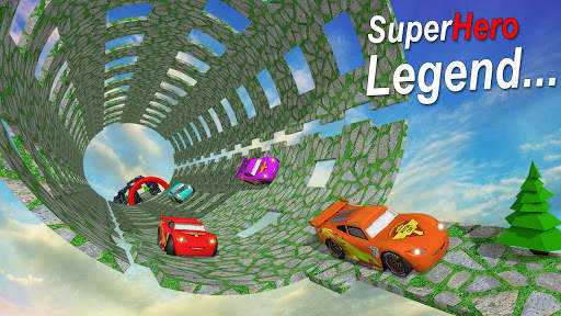 Uphill Racing Legend: Superhero Lightning Car screenshot 4