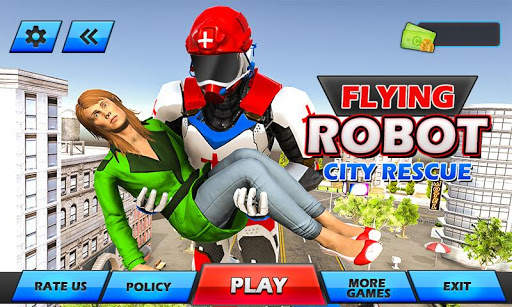 Flying Robot Rescue Mission: Super Heroes Game screenshot 1