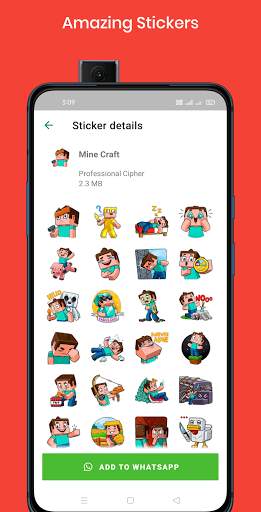 Minecraft Stickers for WhatsApp - WA Sticker screenshot 1