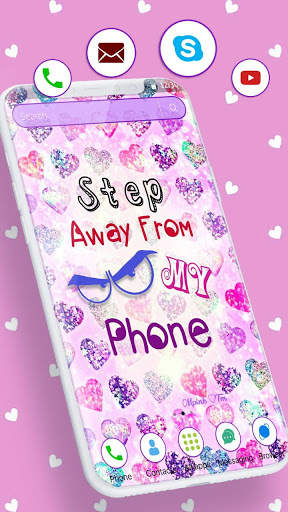 Cute Girly Lock screen Wallpaper Launcher Theme screenshot 1