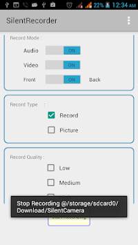 Silent Camera Recorder screenshot 1