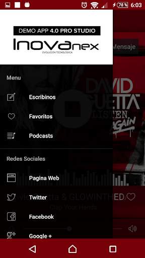 DEMO RADIO APP 3.0 INOVANEX screenshot 2