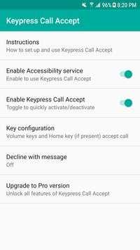 Keypress Call Accept screenshot 1