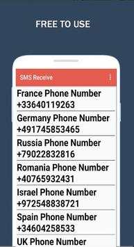 RECEIVE SMS FREE screenshot 2