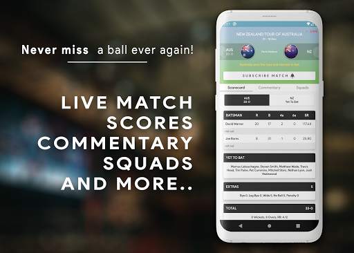 ScoreBell - Live Cricket score & Line screenshot 2