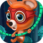 Flying with Rope Bear Game icon