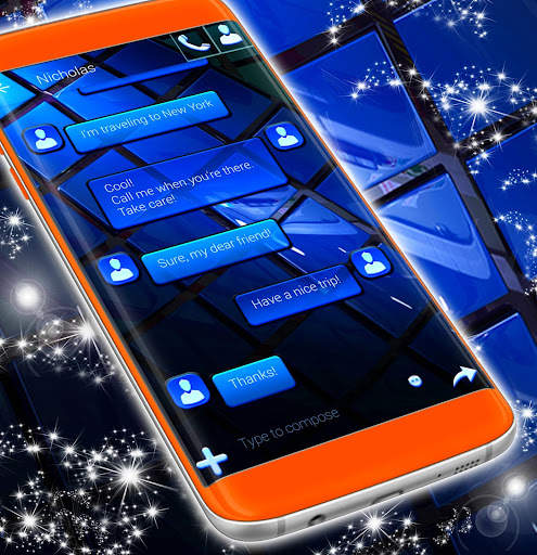 Blue SMS Theme 2021 screenshot 4