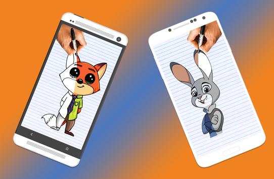 How To Draw Disney Zootopia Characters स्क्रीनशॉट 2