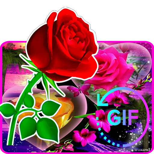 Wonderful Flowers Roses Animated images Gif icon