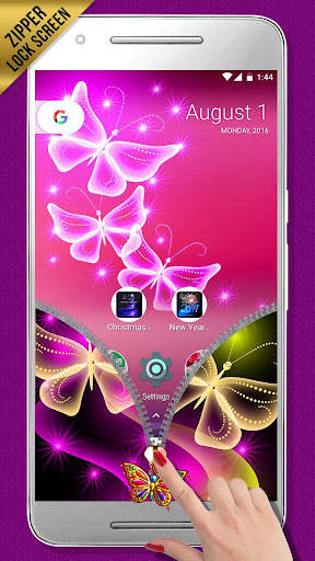 Butterfly Zipper Lock Screen screenshot 5