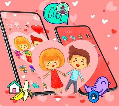 Love Cartoon Launcher Theme👫 screenshot 4