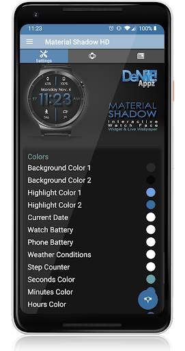 Material Shadow HD WatchFace Widget Live Wallpaper screenshot 5