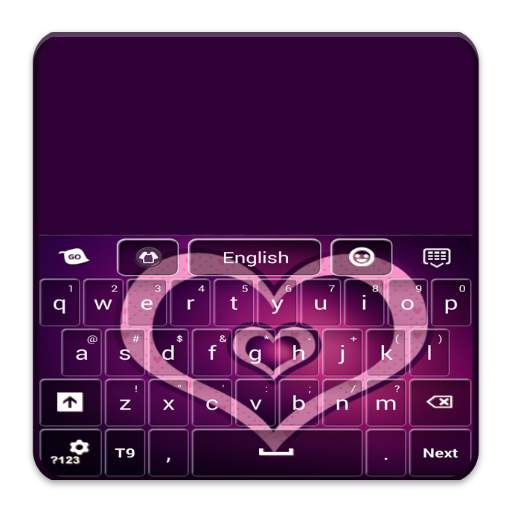 GO Keyboard Purple Hearts 4.0