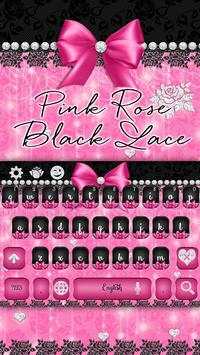 Pink Rose Black Lace Keyboard screenshot 3