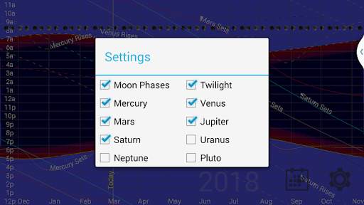 Planet Rise Set Chart screenshot 3