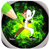 Coloring Ben and alliens icon