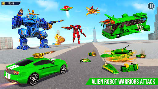 Army Bus Robot Car Game 3d screenshot 2