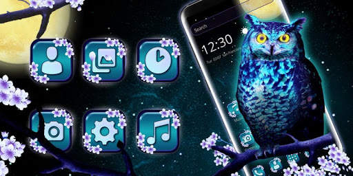 Blue Night Owl Theme screenshot 4