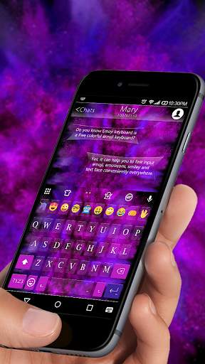Grand Purple Emoji Keyboard Theme screenshot 1