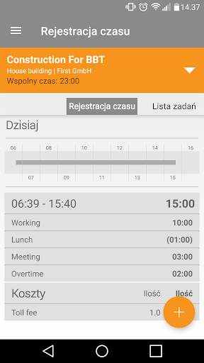 Mobile Worker-Obliczanie czasu screenshot 1