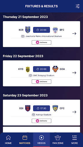 Indian Super League Official 6 تصوير الشاشة