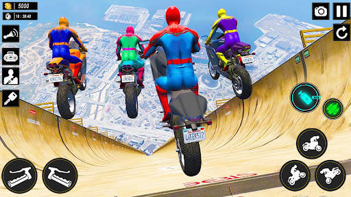 Superhero Tricky Bike Stunt 3D screenshot 2