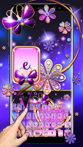 Glitter Flower Love Keyboard screenshot 2