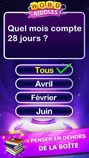 Word Riddles - Jeux mots hors  screenshot 1
