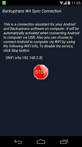 Backuptrans WA Sync screenshot 2