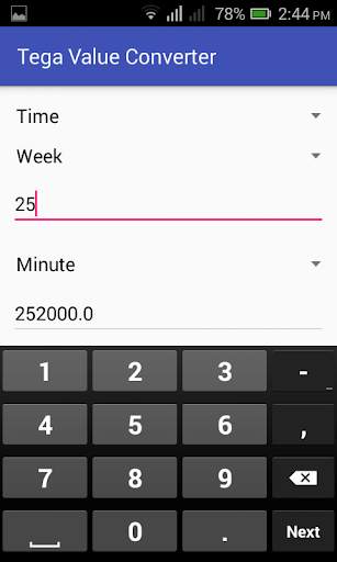 Tega Unit Converter Lite screenshot 1