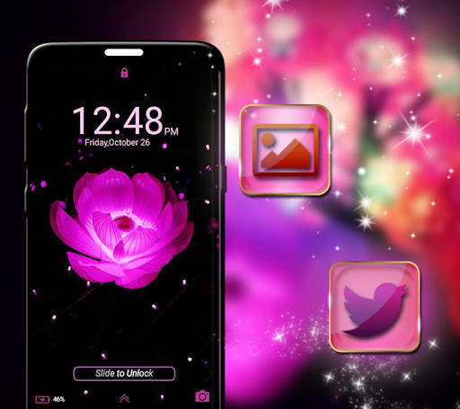 Pink Flower Launcher Theme screenshot 1