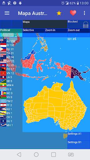 Australia and Oceania map Free screenshot 1