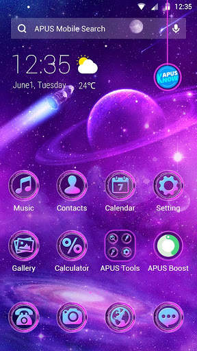 Space Galaxy APUS Launcher theme screenshot 1